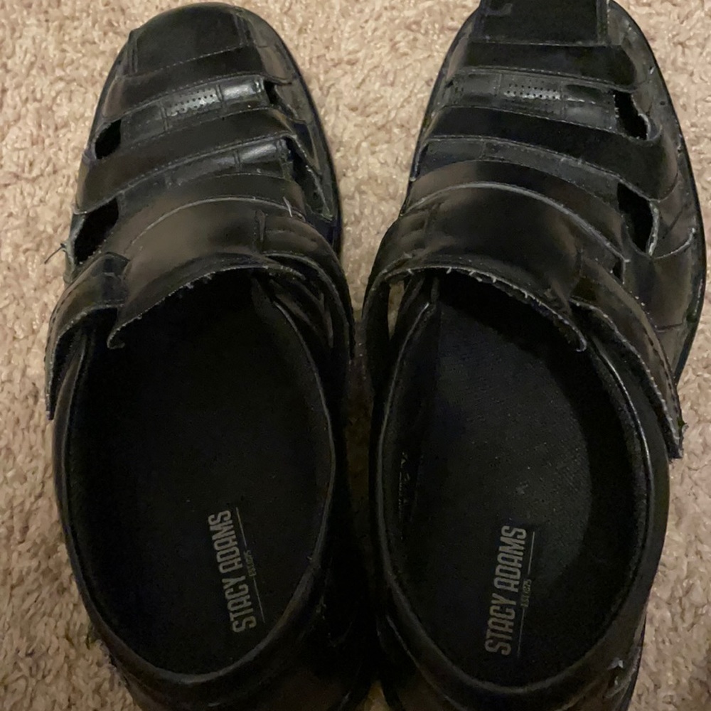 Stacy Adam’s black leather sandals